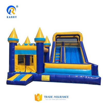 Castelo há 14 anos popular Rainbow Unicorn Castelo de salto com slide combo