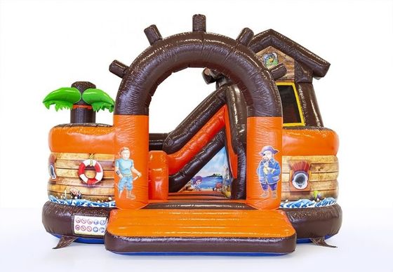 Navio pirata unisex inflável castelo salto combo de escorregador para crianças parque de diversões ao ar livre