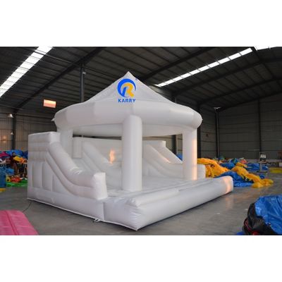 Festa de casamento de cúpula branca inflável Castelo salto com rua dupla Casa salta branca