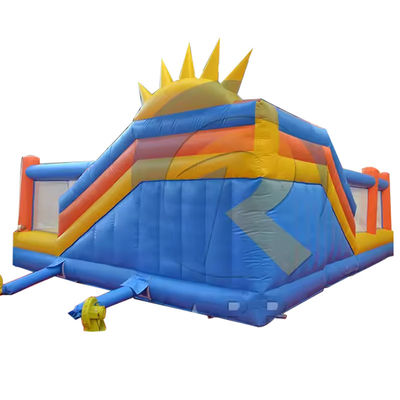 Combo de escorregador de PVC portátil com curso de obstáculos e parede de escalada inflável