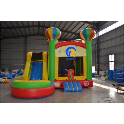 PORTABLE 5 em 1 Balão Rainbow Castelo de salto inflável com escorrega e trampolim