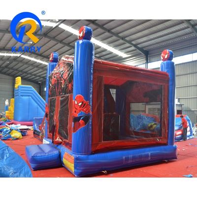 Características PORTÁVEL Homem-Aranha Casa de salto inflável com deslizamento e castelo de saltos