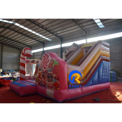 Crianças Área de Jogos de Área de Jogos de PVC inflável Candy House Bounce House Combo Water Slide
