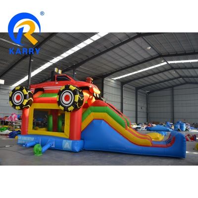 Jogos Interiores e Exteriores para Crianças Animação Automóvel Comercial Castelo Inflavel Combo com Slide