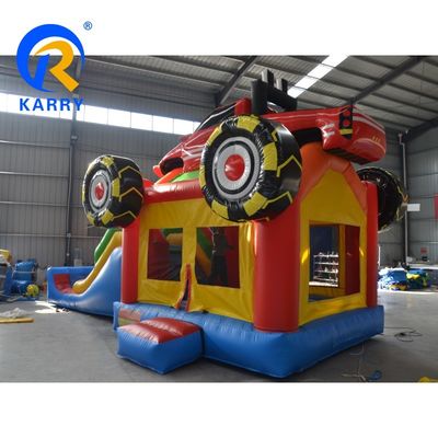 Jogos Interiores e Exteriores para Crianças Animação Automóvel Comercial Castelo Inflavel Combo com Slide