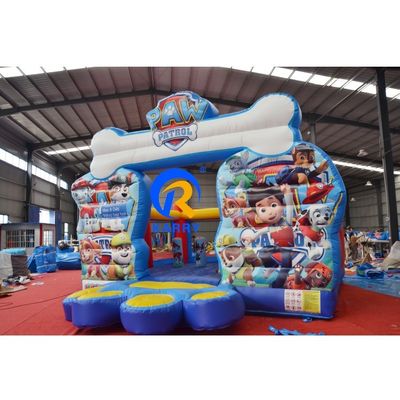 Blower comercial inflável duplo adorável tema de cachorro patrulha deslizamento seco para crianças Unisex