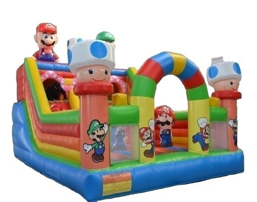 Grau comercial 6*4m Castelo inflável de salto com combinação de deslizamento de obstáculos