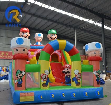 Grau comercial 6*4m Castelo inflável de salto com combinação de deslizamento de obstáculos