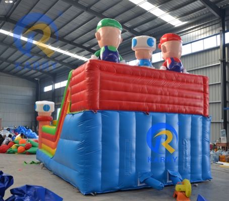 Grau comercial 6*4m Castelo inflável de salto com combinação de deslizamento de obstáculos