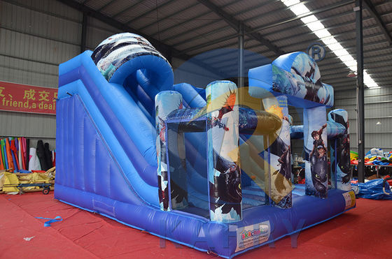 Logotipo personalizado aceito Casa de salto inflável com dois slides de acordo com suas necessidades