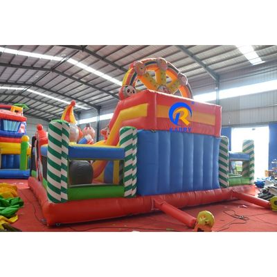 Jardim de inflável para crianças com casa de salto com escorrega