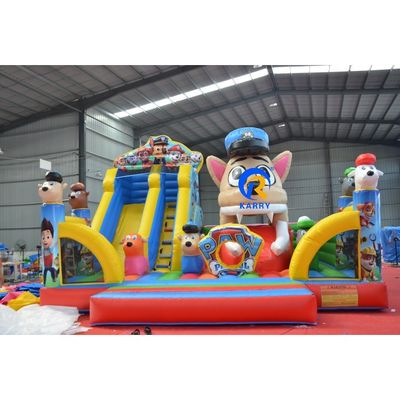 Casa de salto inflável de tamanho personalizado para tema de patrulha de cachorros de desenhos animados