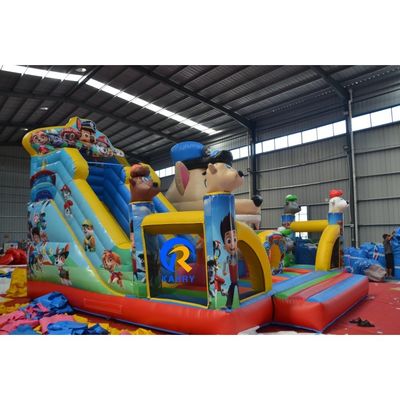 Casa de salto inflável de tamanho personalizado para tema de patrulha de cachorros de desenhos animados