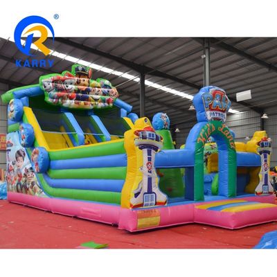 Casa de salto inflável de tamanho personalizado para tema de patrulha de cachorros de desenhos animados