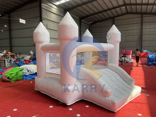 EN71/CE Certificado Castelo de saltos inflável comercial branco com escorrega e piscina de bolas
