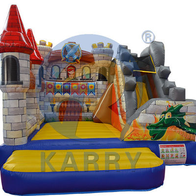 5x4m 18*16ft Dinossauro Azul Castelo Bouncy Slide Combo com Serviço OEM profissional