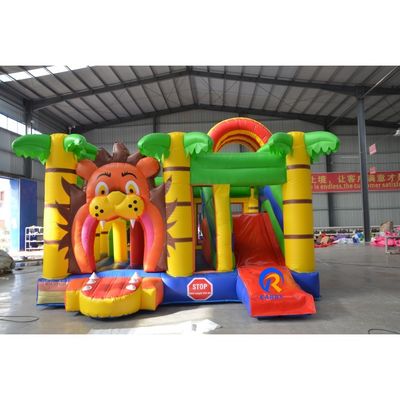 Customize aceito Leão de desenhos animados PVC inflável Slide Slide Combo para brincar com crianças