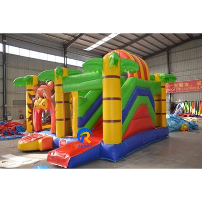Customize aceito Leão de desenhos animados PVC inflável Slide Slide Combo para brincar com crianças