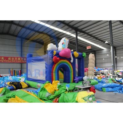 Combinação de salto inflável de PVC unisex com deslizamento e salto inflável do castelo do unicórnio