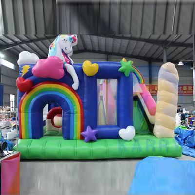 Combinação de salto inflável de PVC unisex com deslizamento e salto inflável do castelo do unicórnio