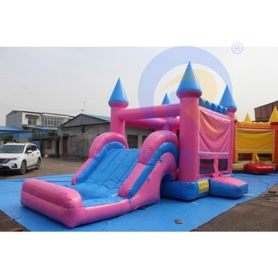 Carry Yellow PVC Inflatable Bouncer com Slide Commercial Combo Jumping Castle