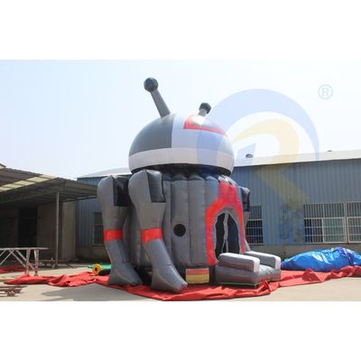 PORTABLE Popular Cartoon inflável Robô porta-vozes casa para crianças aceito OEM