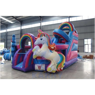 Padrões CE Double Unicorn Inflatable Castle Bounce House para crianças Parque de diversões ao ar livre