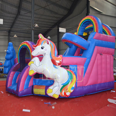 Padrões CE Double Unicorn Inflatable Castle Bounce House para crianças Parque de diversões ao ar livre