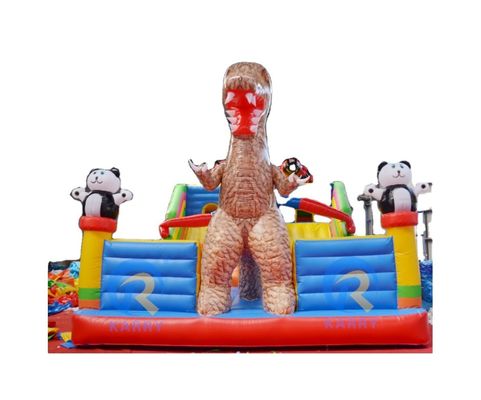 Eventos de festa Dinossauro Homem-Aranha Panda Combinação Inflável Castelo Salto com Slide