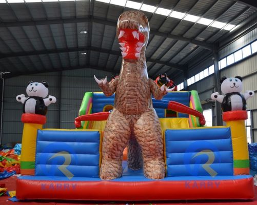 Eventos de festa Dinossauro Homem-Aranha Panda Combinação Inflável Castelo Salto com Slide