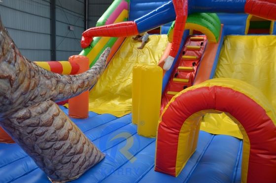 Eventos de festa Dinossauro Homem-Aranha Panda Combinação Inflável Castelo Salto com Slide