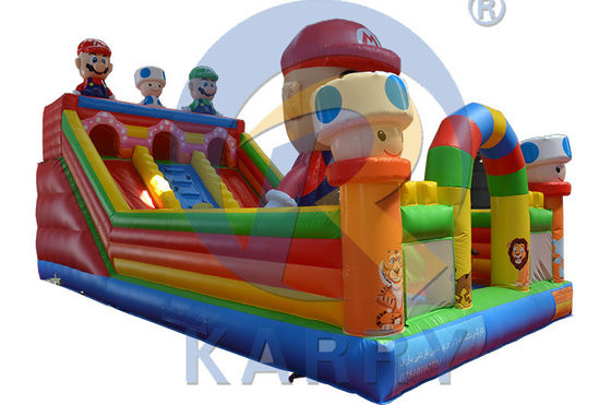 EN71/CE Certificado Parque temático inflável Mario Slide de casa de segurança para crianças e adultos