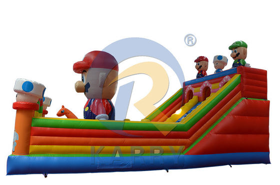 EN71/CE Certificado Parque temático inflável Mario Slide de casa de segurança para crianças e adultos