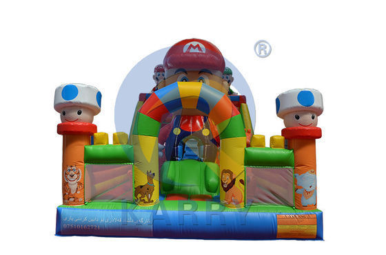 EN71/CE Certificado Parque temático inflável Mario Slide de casa de segurança para crianças e adultos