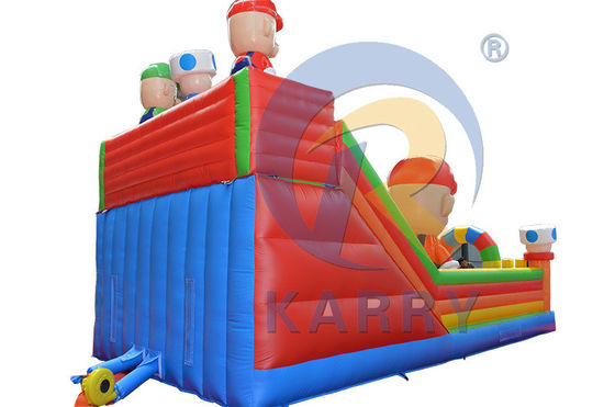 EN71/CE Certificado Parque temático inflável Mario Slide de casa de segurança para crianças e adultos