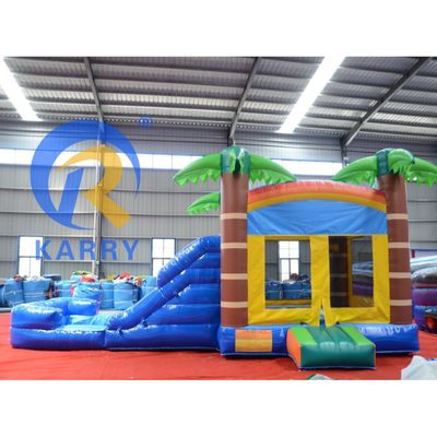 Casa de salto inflável unisex com escorrega 2024 Combinação de trampolim de palmeira