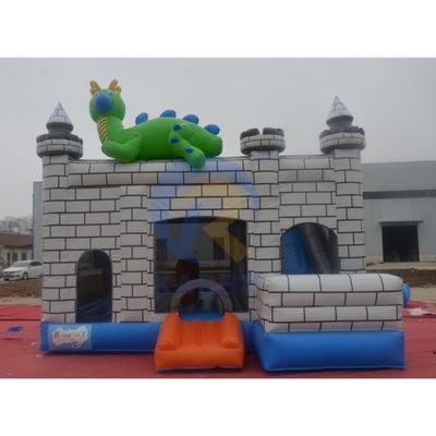 Dino Commercial Bouncy Inflatable Castle com Kit de Reparação de Slides e Acessórios