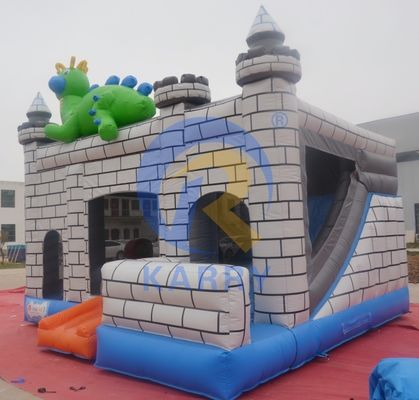 Dino Commercial Bouncy Inflatable Castle com Kit de Reparação de Slides e Acessórios