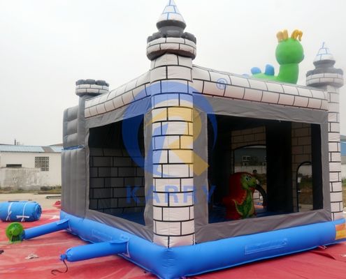 Dino Commercial Bouncy Inflatable Castle com Kit de Reparação de Slides e Acessórios