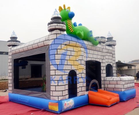 Dino Commercial Bouncy Inflatable Castle com Kit de Reparação de Slides e Acessórios