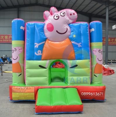 Castelo inflável mini-porquinho rosa para uso comercial interior e exterior