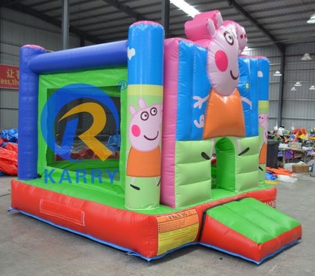 Castelo inflável mini-porquinho rosa para uso comercial interior e exterior