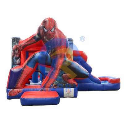 EN71/EN14960/CE Homem-Aranha certificado Casa de salto inflável com escorrega e piscina