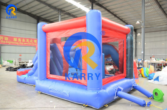 EN71/EN14960/CE Homem-Aranha certificado Casa de salto inflável com escorrega e piscina