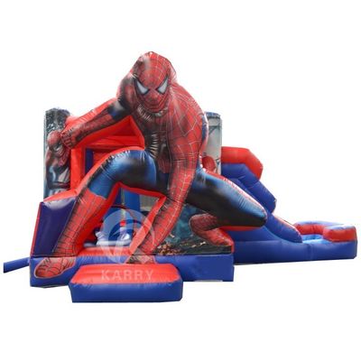 Casa de salto inflável Spiderman para crianças com escorrega