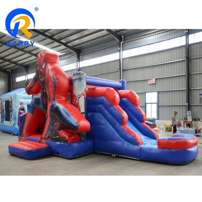 Casa de salto inflável Spiderman para crianças com escorrega