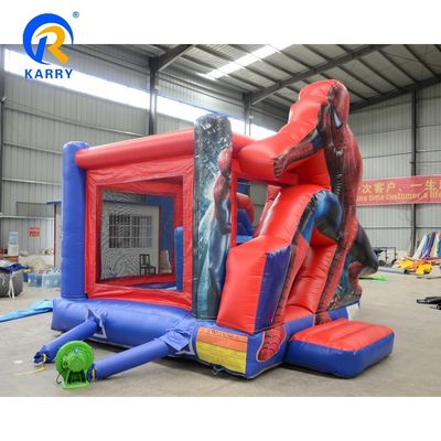 Casa de salto inflável Spiderman para crianças com escorrega