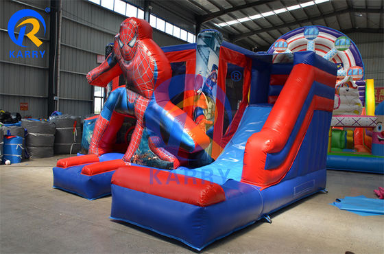 Casa de salto comercial inflável Spiderman com material de PVC certificado EN14960