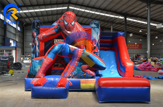Casa de salto comercial inflável Spiderman com material de PVC certificado EN14960