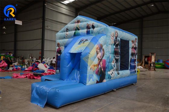 Casa de salto inflável comercial com slide portátil Castelo congelado para festas divertidas